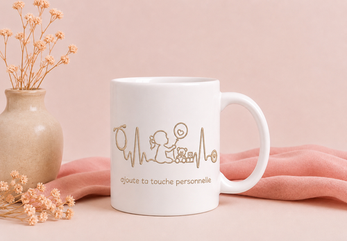 Mug personnalisé soignant — Votre prénom & motif au choix